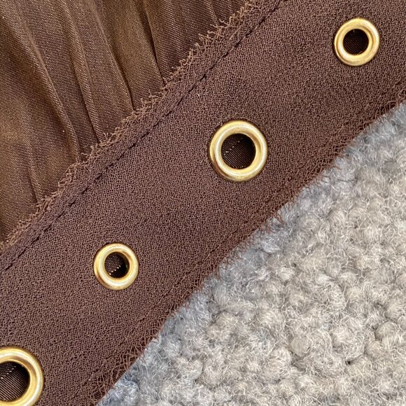 CHICO’s Brown Ring Trim Top Batwing 3/4 Sleeve Top Blouse Chico's Sz 0  - Z2362 - Picture 8 of 12